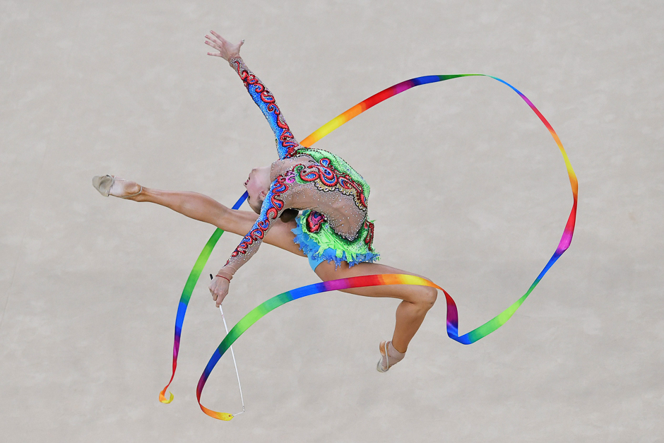 azerbaijan 039 s marina durunda competes in the individual all around qualifying event of the rhythmic gymnastics at the olympic arena during the rio 2016 olympic games in rio de janeiro photo afp