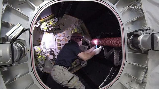 nasa astronaut jeff williams works inside the bigelow expandable activity module beam attached to the international space station in this still image from nasa tv taken june 6 2016 photo reuters