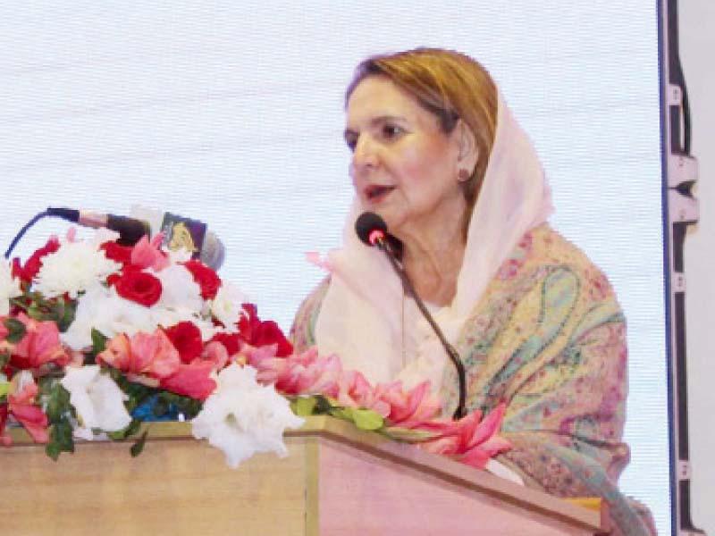 first lady begum samina alvi addresses a seminar photo app
