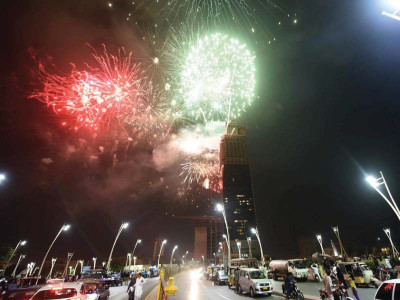 fireworks at the tallest building of pakistan fireworks at the tallest building of pakistan