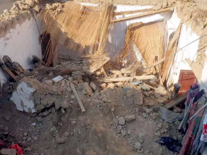 the roof of the room caved in due to disrepair in khar photo express the roof of the room caved in due to disrepair in khar photo express