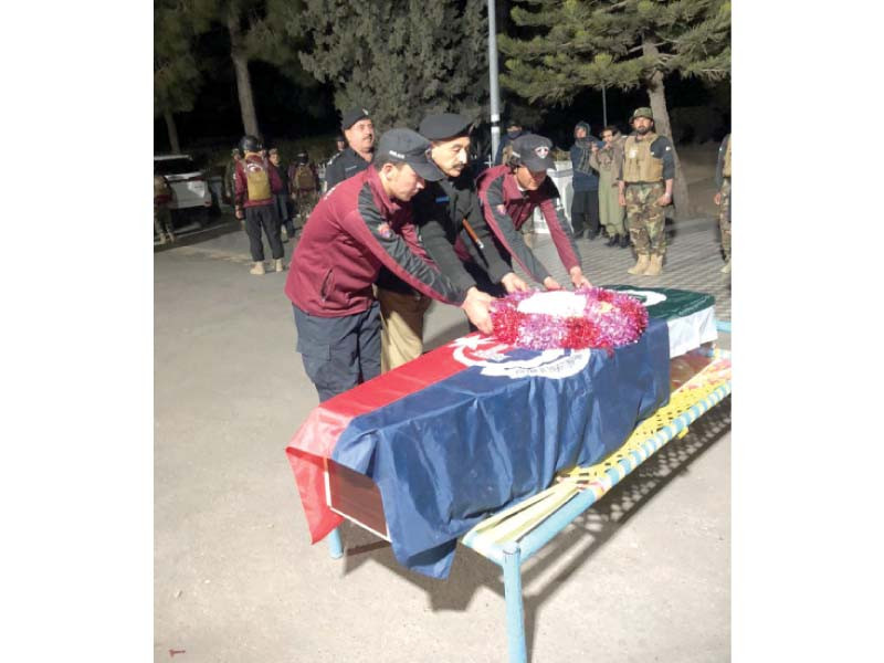 the last rites for the slain police constable were offered at the governor cottage photo express