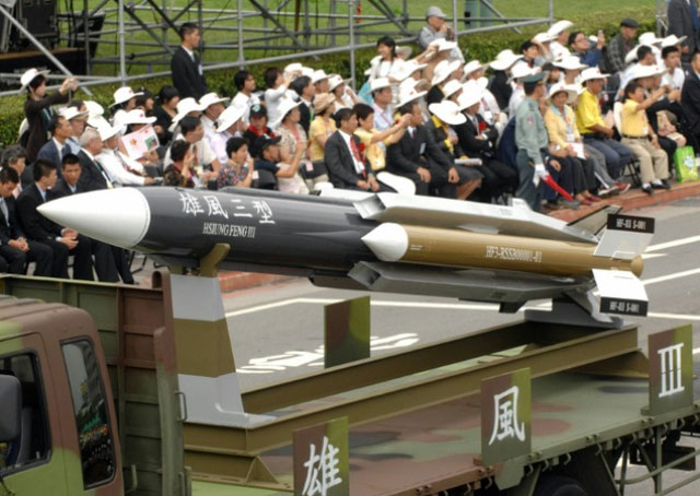 taiwan unveiled its hsiung feng iii brave wind anti ship missile in 2007 photo afp