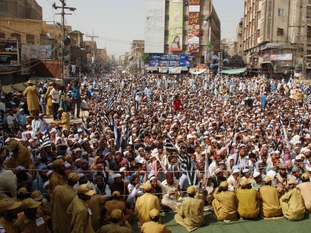 district leadership from jui f is unhappy with anp s nonchalant attitude towards their protest photo express