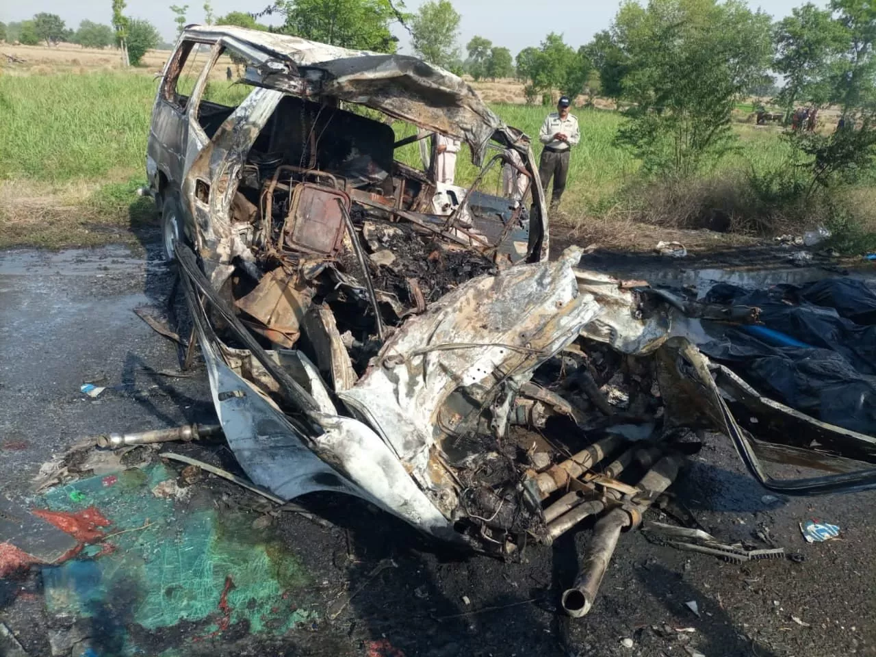 local officials say the passenger van was going from dharmapura stop in gojra towards pansera when it rammed into the truck going in the same direction photo express local officials say the passenger van was going from dharmapura stop in gojra towards pansera when it rammed into the truck going in the same direction photo express