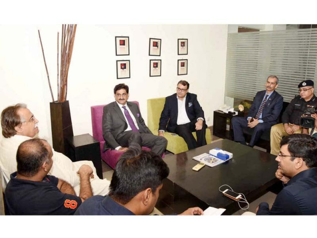 chief minister sindh syed murad ali shah talks to express media group ceo aijajul haq chief reporter gm jamali and bureau chief faisal hussain during his visit to the express offices sindh information adviser maula bakhsh chandio was also present in the meeting photo express chief minister sindh syed murad ali shah talks to express media group ceo aijajul haq chief reporter gm jamali and bureau chief faisal hussain during his visit to the express offices sindh information adviser maula bakhsh chandio was also present in the meeting photo express