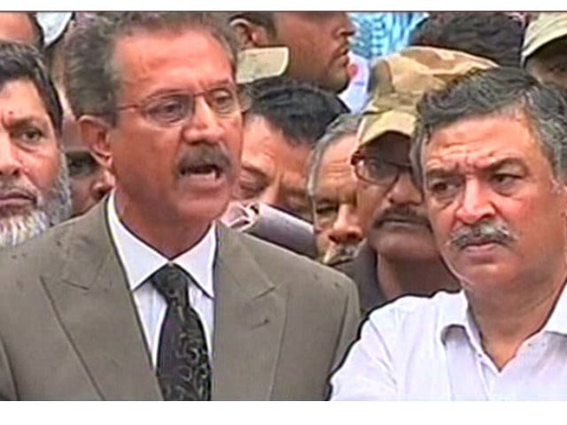 waseem akhtar speaks to the media in karachi on wednesday