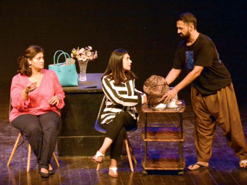 artistes perform in the inaugural play patriot and abdullah of the pakistan theater festival at the arts council of pakistan on friday photo jalal qureshi express