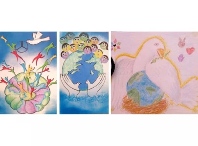 students exhibit artworks promoting peace