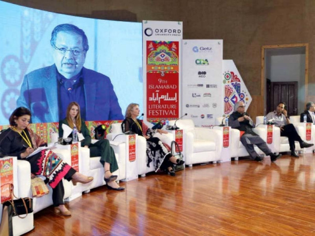 speakers and guests at the inauguration of the islamabad literature festival left and artist zashane malik s performance on the opening day photos express speakers and guests at the inauguration of the islamabad literature festival left and artist zashane malik s performance on the opening day photos express