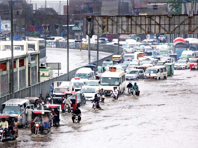 the road is inundated near a metro stop photo zahoorul haq express