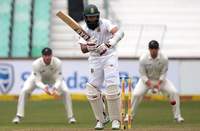 south africa batsman hashim amla plays a shot at the sahara cricket stadium in durban south africa on august 19 2016 photo afp