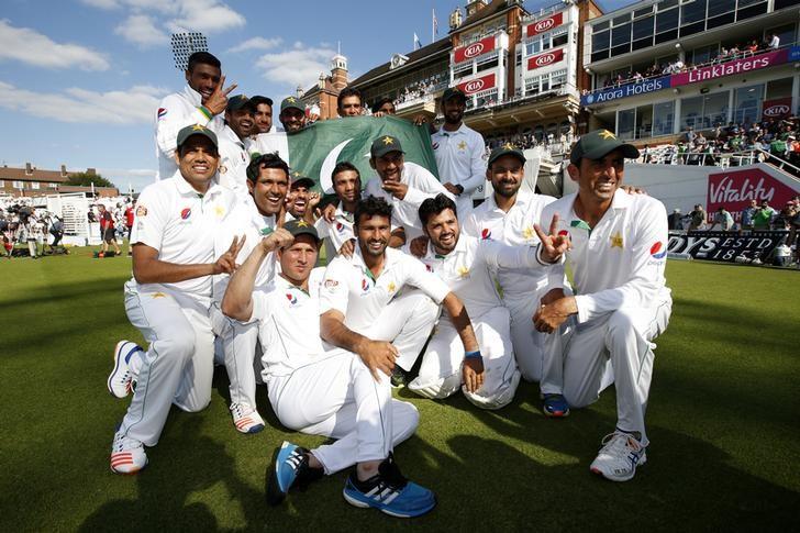 pakistan celebrate their win photo reuters