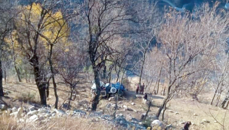 a jeep falls into a deep ravine following an accident in balakot photo express