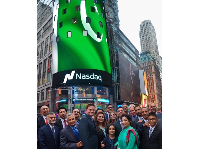 new york 039 s times square went green with the pakistani flag as independence day was celebrated at nasdaq by the pakistan american business association with ambassador maleeha lodhi as chief guest in new york on 25 august photo publicity