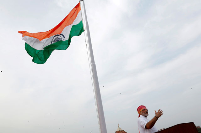 indian prime minister narendra modi addresses the nation from the historic red fort during independence day celebrations in delhi india august 15 2016 photo reuters