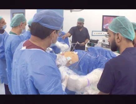 a team of doctors and technicians perform a robot assisted surgery at jpmc karachi photo express