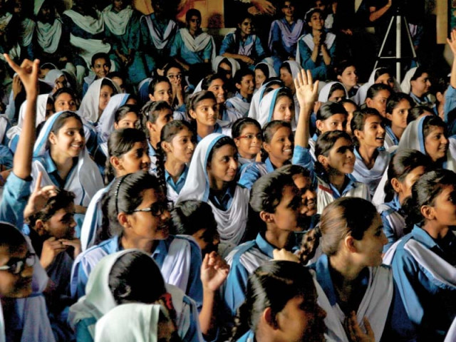 the event was based on a alif ailaan s campaign of science based activities and was organised with the aim to involve school going children in science activities photo athar khan express