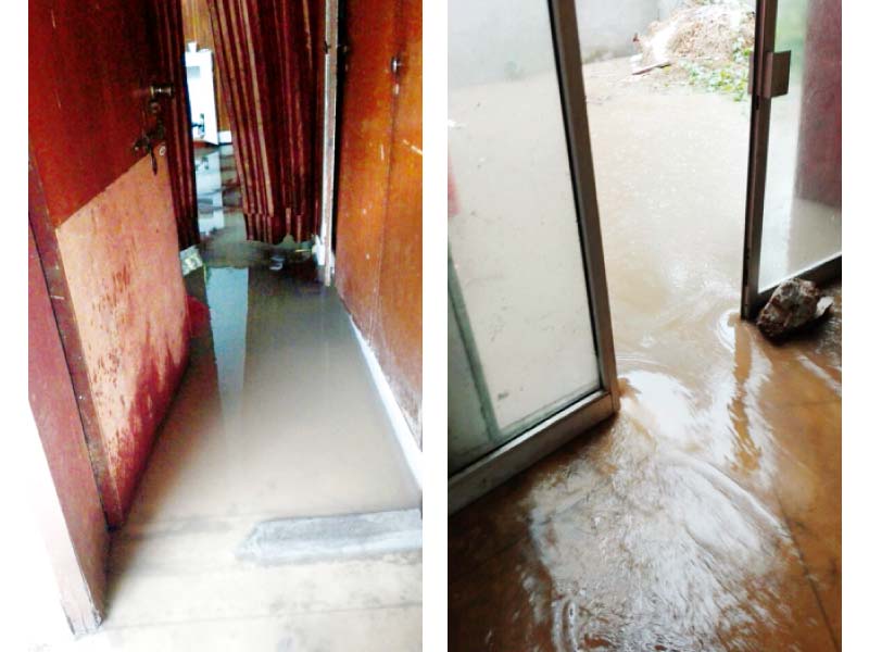 a view of the doctors hostel left opd of the polyclinic hospital after yesterday s rain photos express