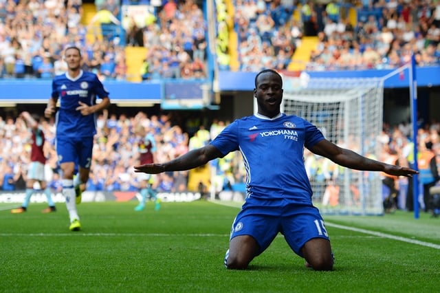 victor moses celebrates after scoring at stamford bridge in london on august 27 2016 photo afp