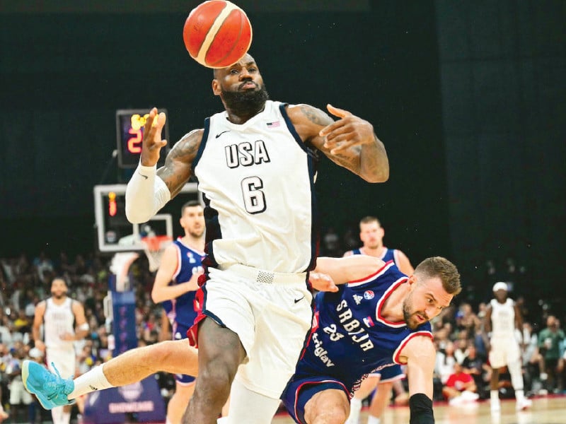 lebron james scored the winning layup with eight seconds remaining to give the united states a 101 100 victory over south sudan photo afp