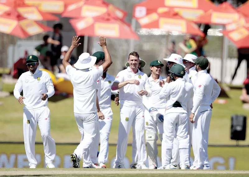 steyn celebrates with his teammate on his way to his 26th career five for leaving only six bowlers in history who took five wickets more times in a test innings photo afp steyn celebrates with his teammate on his way to his 26th career five for leaving only six bowlers in history who took five wickets more times in a test innings photo afp
