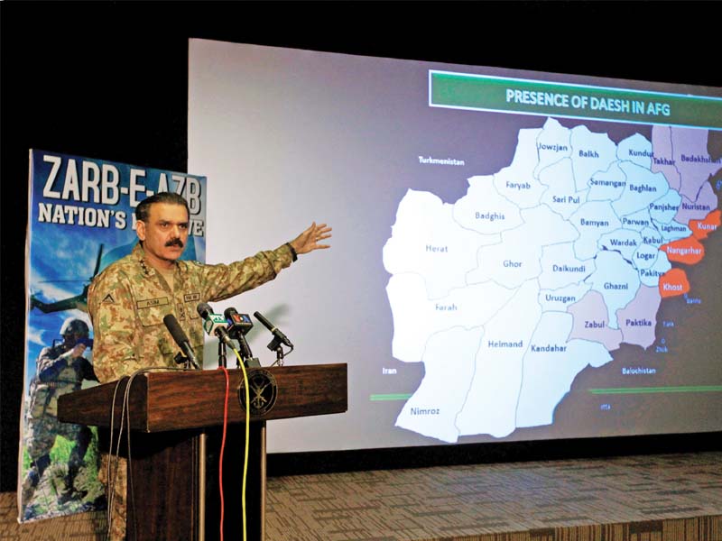 lt gen asim bajwa speaks during a news conference in rawalpindi on thursday photo reuters