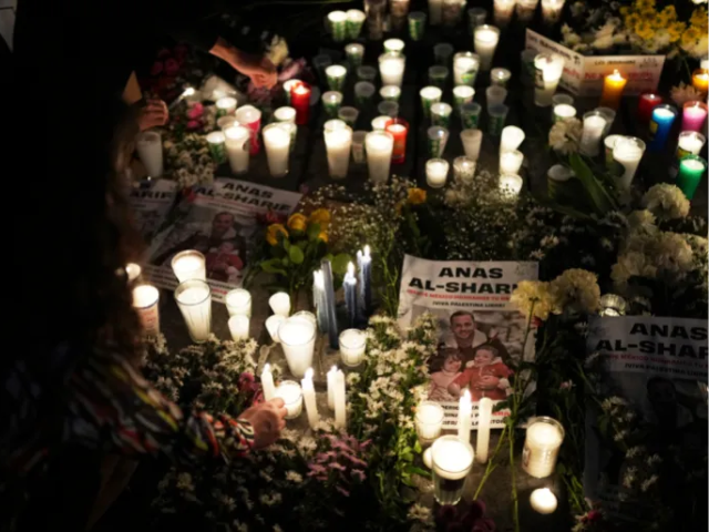 People around the world have mourned and paid tribute to the journalists, including Anas al-Sharif, who was well known for his reporting from northern Gaza [AFP]