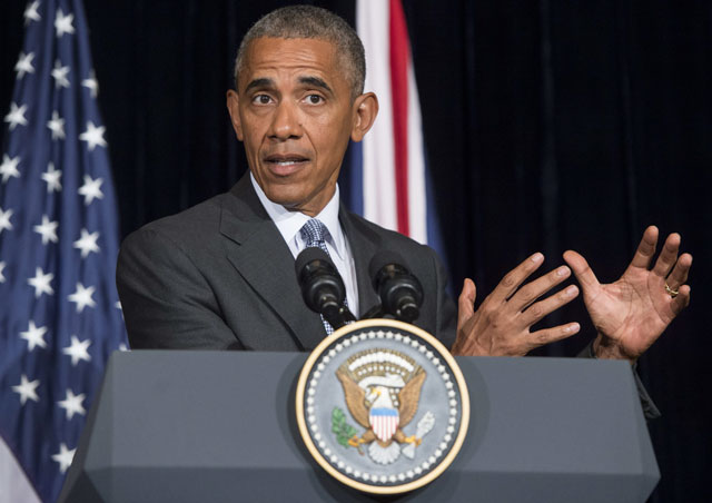 us president barack obama speaks during a press conference following a meeting with british prime minister theresa may not pictured on the sidelines of the g20 summit in hangzhou on september 4 2016 photo afp