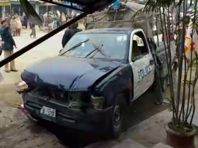 photo shows a damaged police mobile within the jurisdiction of mathra police station on sunday photo express photo shows a damaged police mobile within the jurisdiction of mathra police station on sunday photo express