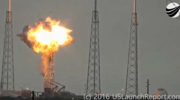 an explosion on the launch site of a spacex falcon 9 rocket is shown in this still image from video in cape canaveral florida us september 1 2016 us launch report handout via reuters