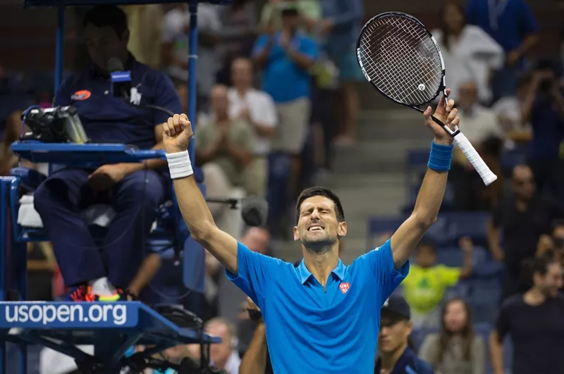 novak djokovic celebrates his victory over kyle edmund at the usta billie jean king national tennis center on september 4 2016 in new york photo afp novak djokovic celebrates his victory over kyle edmund at the usta billie jean king national tennis center on september 4 2016 in new york photo afp