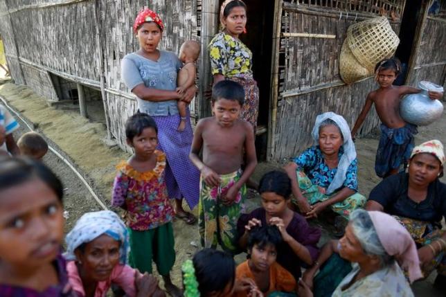 rohingya muslims near their shelter at a refugee camp outside sittwe photo reuters