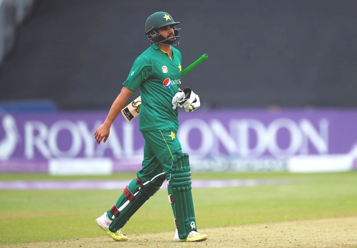 pakistan 039 s azhar ali looks dejected after losing his wicket in fifth odi against england in cardiff wales on september 04 2016 photo reuters