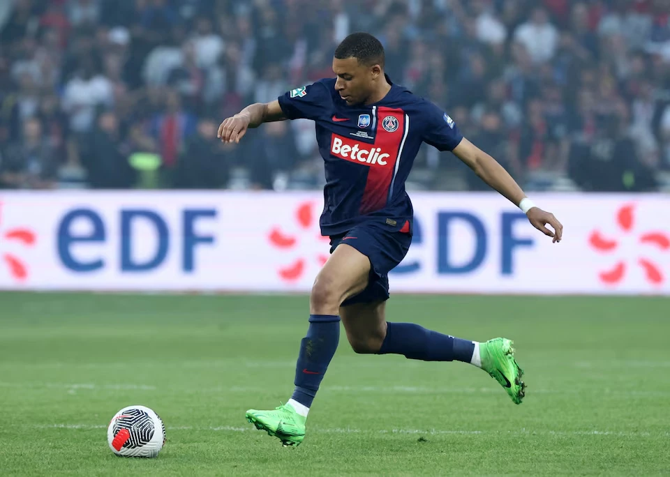 kylian mbappe in action for paris st germain in 2024 photo reuters