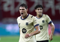 barcelona s andreas christensen celebrates scoring their fourth goal photo reuters