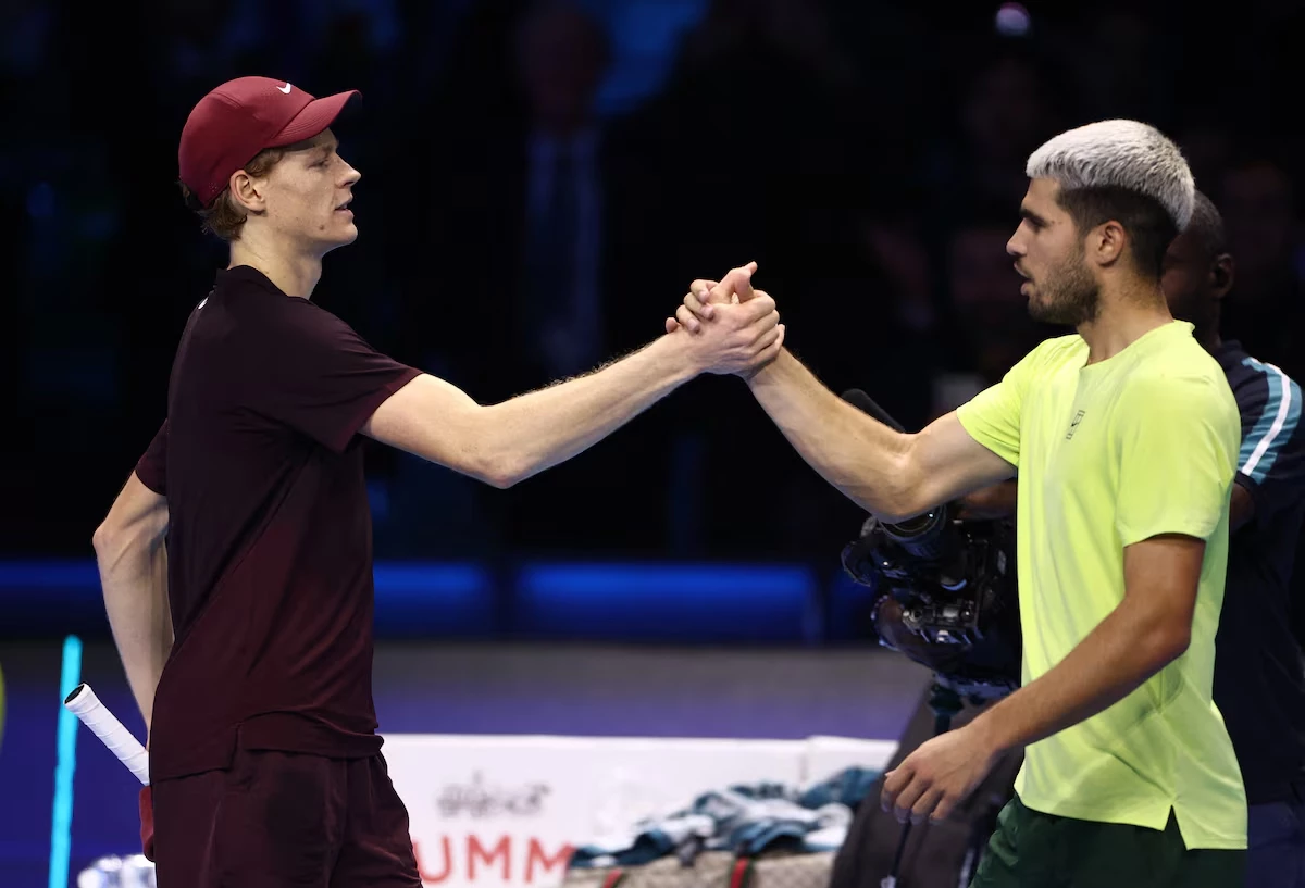 italy s jannik sinner and spain s carlos alcaraz shake hands after the final photo reuters