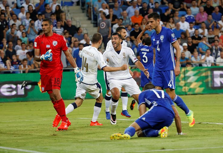 graziano pelle of italy celebrates after scoring against israel in world cup 2018 qualifying round match on september 05 2016 photo reuters