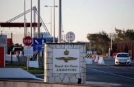 the entrance of raf akrotiri a british sovereign base in cyprus which was hit by an unmanned drone overnight causing limited damage cyprus march 2 2026 reuters