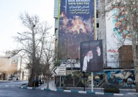 a sign in tribute to iran s late supreme leader ayatollah ali khamenei is displayed on a street after he was killed in israeli and u s strikes on saturday in tehran iran march 4 2026 majid asgaripour wana west asia news agency via reuters
