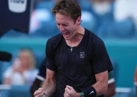 american sebastian korda celebrates his upset triumh over world number one carlos alcaraz in the third round of the miami open photo afp