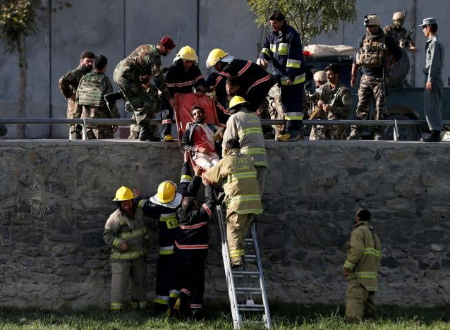 afghan officials transport a victim after a suicide attack in kabul afghanistan september 5 2016 photo reuters