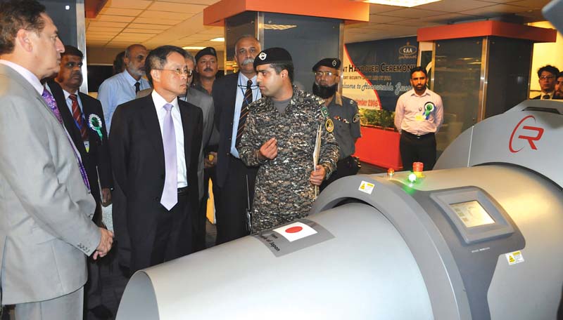 an equipment handover ceremony was held at the benazir bhutto international airport on tuesday photo express