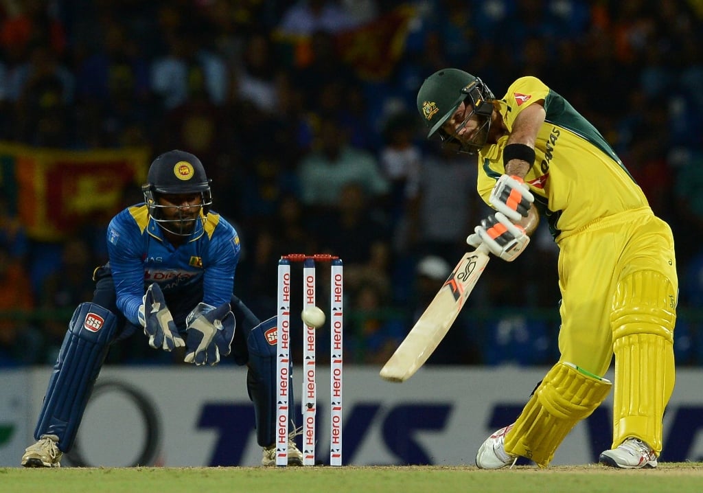 australia 039 s glenn maxwell r hits a ball for boundary in pallekele on september 6 2016 photo afp