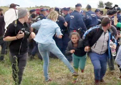 migrant kicking camerawoman charged in hungary migrant kicking camerawoman charged in hungary