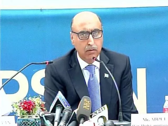 in this file photo pakistan high commissioner to india addressing a press conference in new delhi on april 7 2016 photo twitter aninews in this file photo pakistan high commissioner to india addressing a press conference in new delhi on april 7 2016 photo twitter aninews