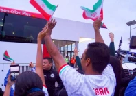 iran fans look on as the bus arrives carrying team iran for the world cup in tijuana mexico on june 7 2026 photo reuters