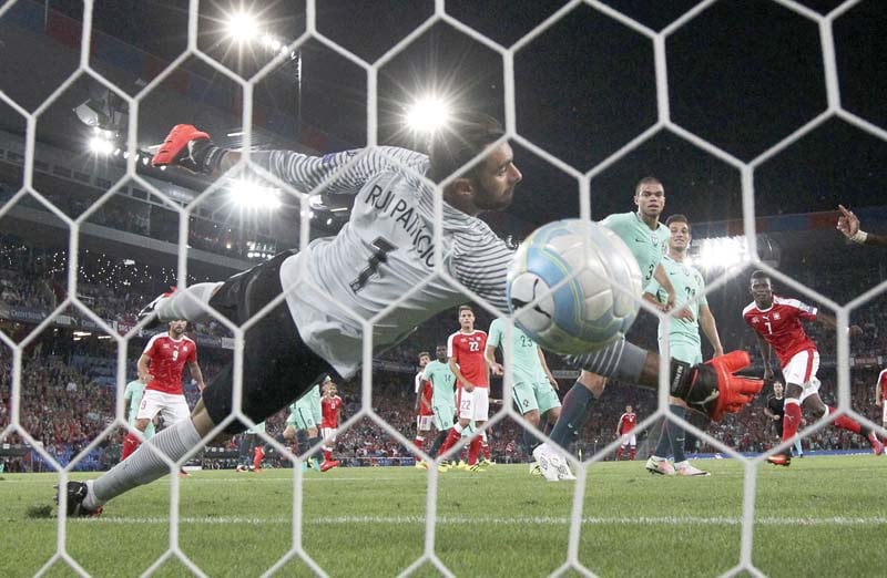 embolo nudged switzerland ahead in the 23rd minute and mehmedi doubled the lead six minutes later as portugal s defence almost impregnable in france in june dramatically unravelled photo afp