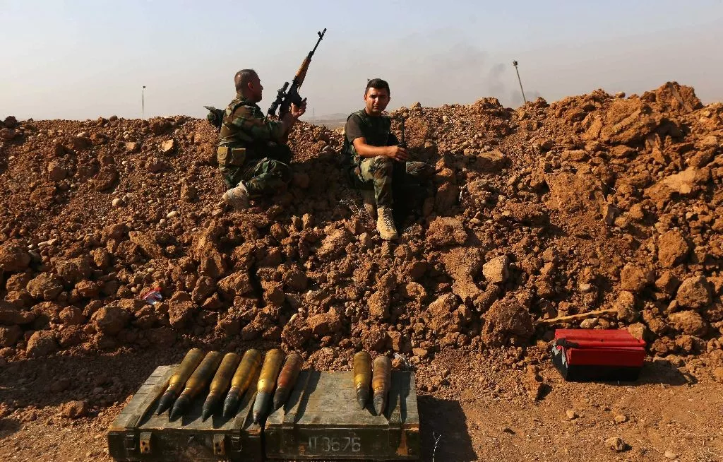 iraqi kurdish peshmerga fighters hold a position on the front line near hasan sham village some 45 kilometres east of the city of mosul during an operation aimed at retaking areas from the islamic state group photo afp iraqi kurdish peshmerga fighters hold a position on the front line near hasan sham village some 45 kilometres east of the city of mosul during an operation aimed at retaking areas from the islamic state group photo afp