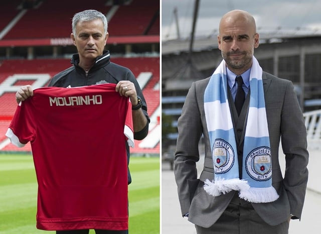 manchester united 039 s portuguese manager jose mourinho l posing during a photocall on the pitch at old trafford stadium in manchester on july 5 2016 and manchester city 039 s spanish manager pep guardiola r posing for pictures outside the etihad stadium in manchester on july 8 2016 photo afp manchester united 039 s portuguese manager jose mourinho l posing during a photocall on the pitch at old trafford stadium in manchester on july 5 2016 and manchester city 039 s spanish manager pep guardiola r posing for pictures outside the etihad stadium in manchester on july 8 2016 photo afp